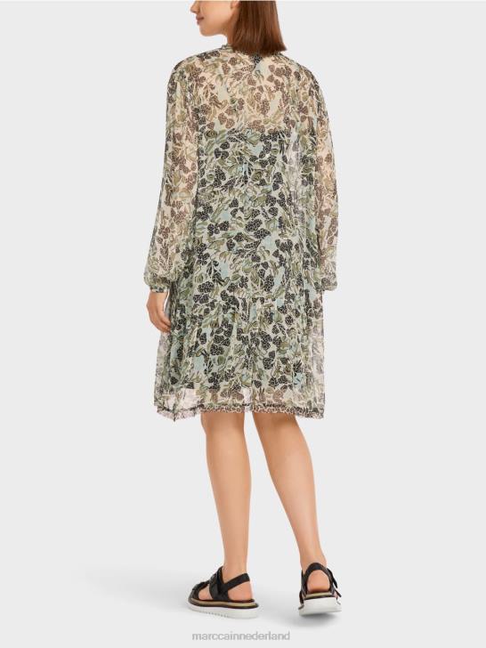 kleding zacht dakraam 464J112 lichtgewicht jurk van viscose-crêpe Marc Cain