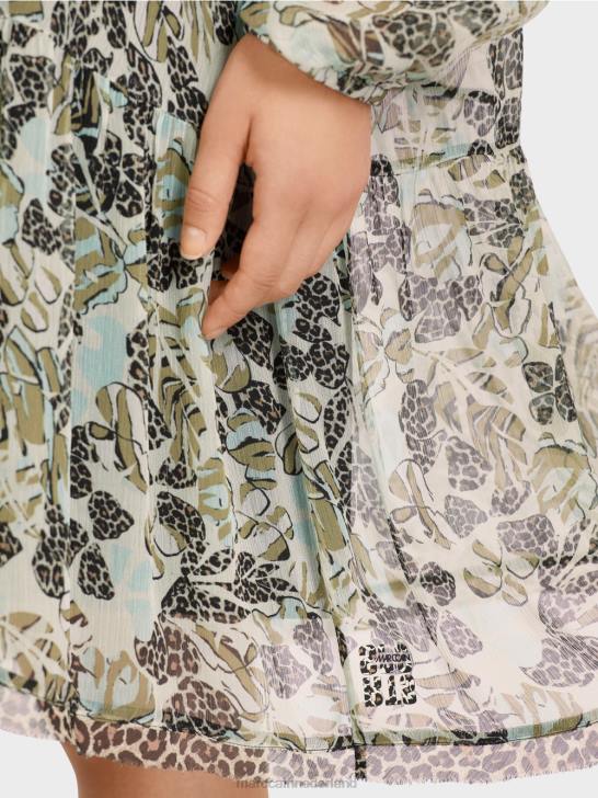 kleding zacht dakraam 464J112 lichtgewicht jurk van viscose-crêpe Marc Cain