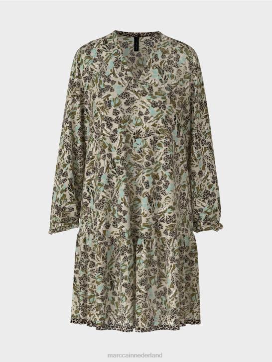 kleding zacht dakraam 464J112 lichtgewicht jurk van viscose-crêpe Marc Cain