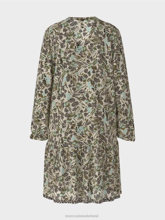 kleding zacht dakraam 464J112 lichtgewicht jurk van viscose-crêpe Marc Cain