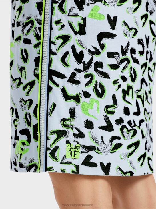 kleding zacht poederblauw 464J27 T-shirtjurk \"gebreid in Duitsland Marc Cain