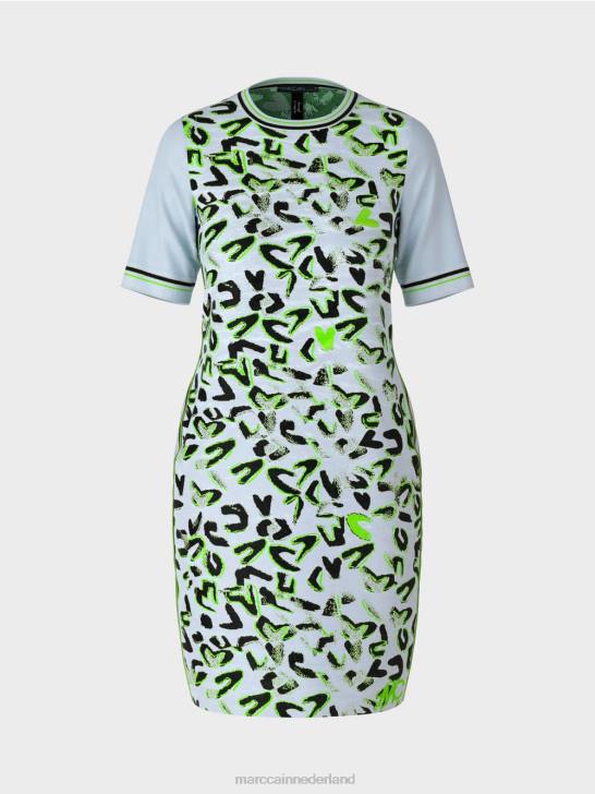 kleding zacht poederblauw 464J27 T-shirtjurk \"gebreid in Duitsland Marc Cain