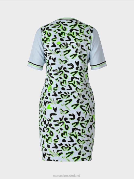 kleding zacht poederblauw 464J27 T-shirtjurk \"gebreid in Duitsland Marc Cain