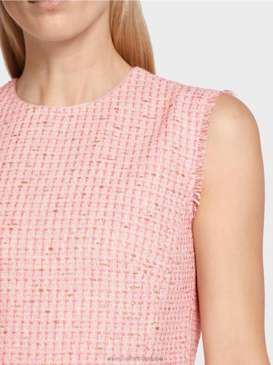 kleding zacht roze 464J79 mouwloze jurk met een paneelrok Marc Cain