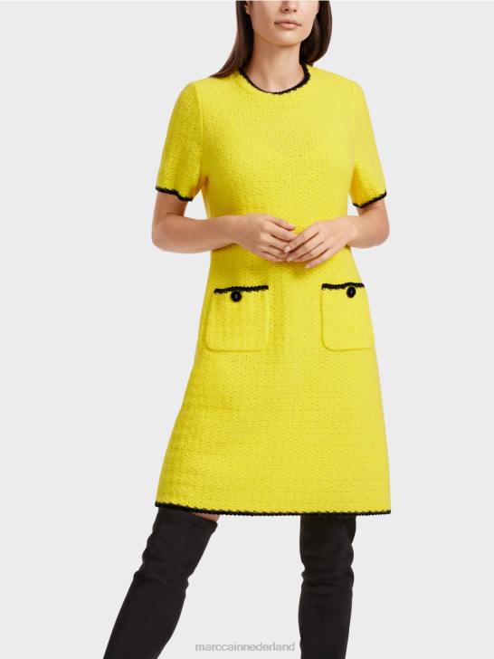 kleding zachte citroen 464J37 sportieve jurk gebreid in Duitsland Marc Cain