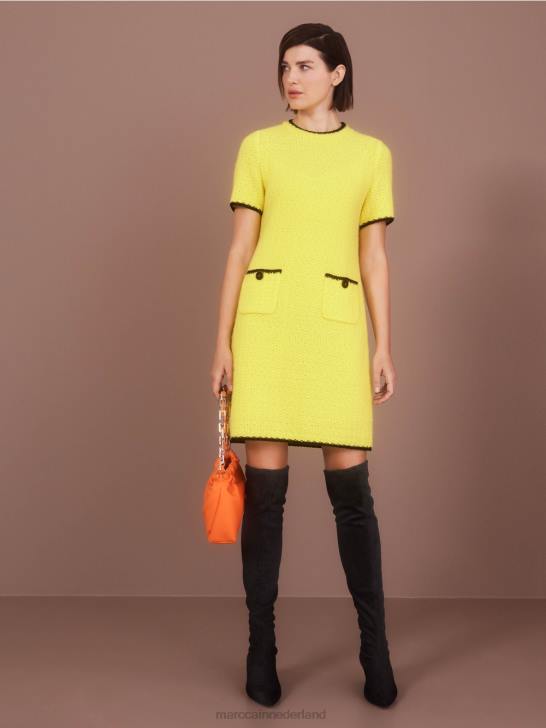 kleding zachte citroen 464J37 sportieve jurk gebreid in Duitsland Marc Cain