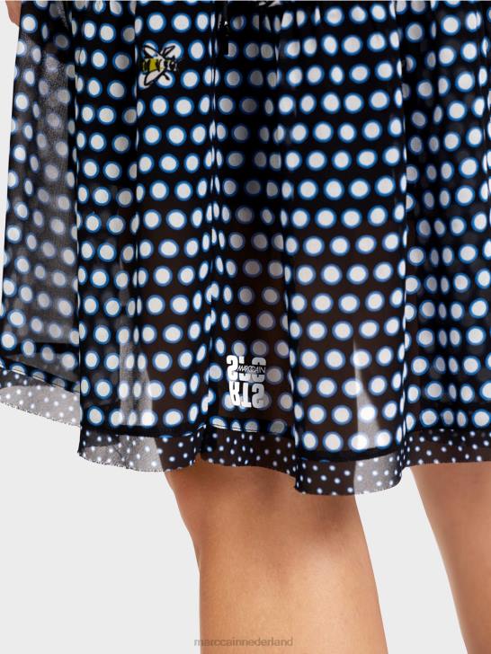 kleding zwart 464J120 Jurk met stippen van viscose-crêpe Marc Cain