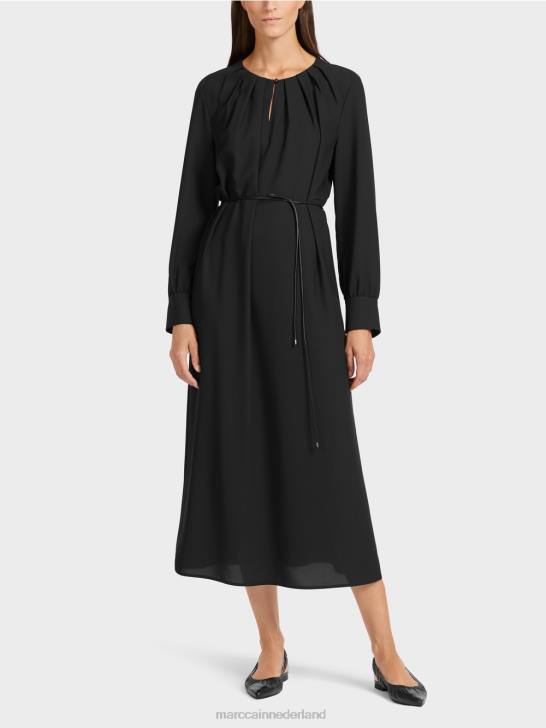 kleding zwart 464J130 elegante jurk in retro-look Marc Cain