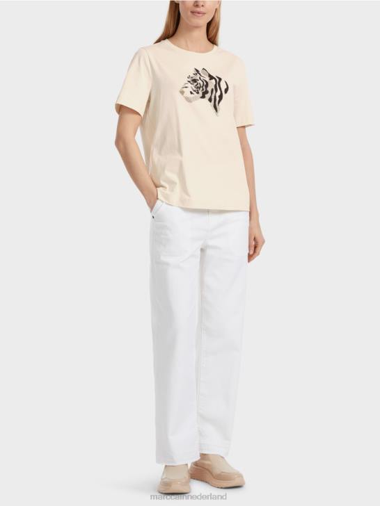 kleding amandelmelk 464J1257 "Samen heroverwegen" T-shirt met strasssteentjes Marc Cain