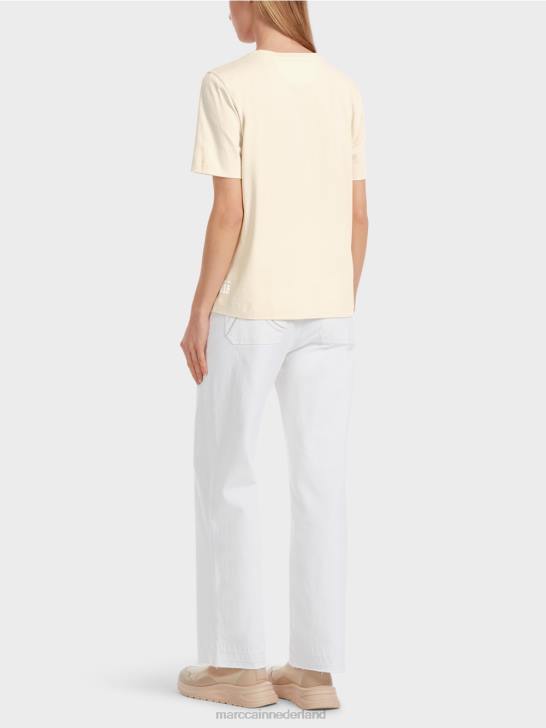 kleding amandelmelk 464J1257 \"Samen heroverwegen\" T-shirt met strasssteentjes Marc Cain