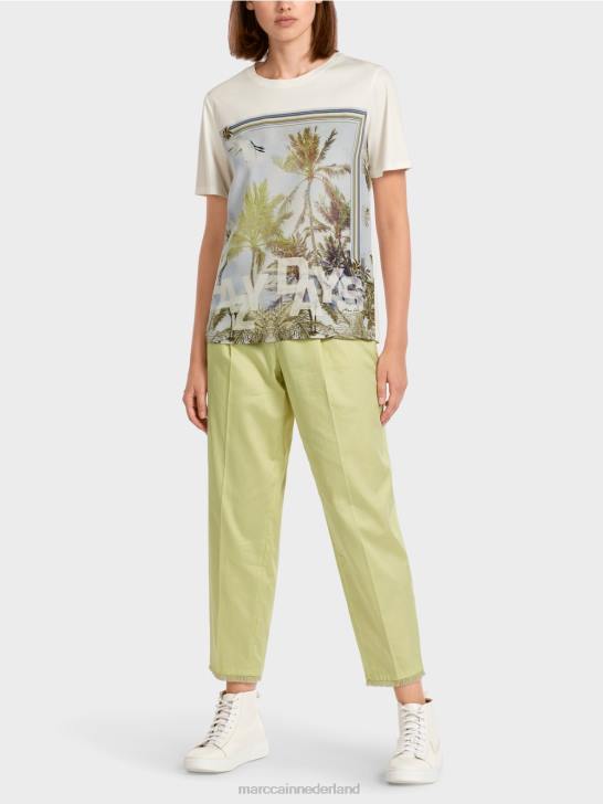 kleding azuur 464J1418 elegant t-shirt in een mix van materialen Marc Cain