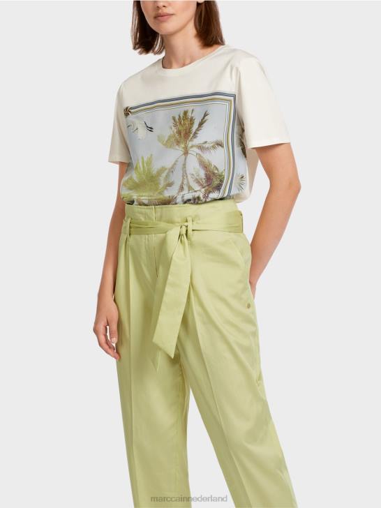 kleding azuur 464J1418 elegant t-shirt in een mix van materialen Marc Cain