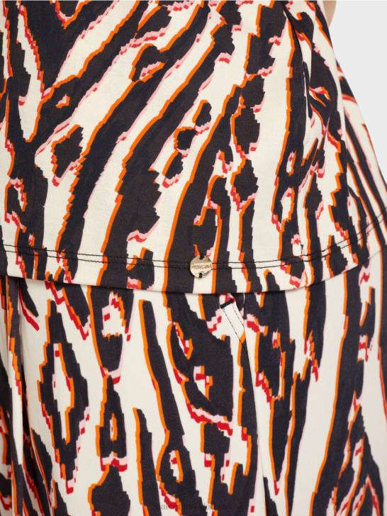 kleding dieprood 464J1367 korte top met gemengde patronen Marc Cain