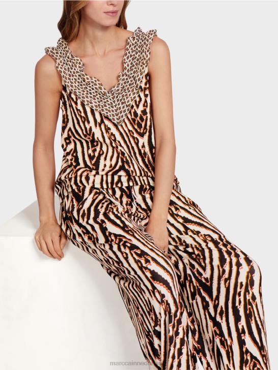 kleding dieprood 464J1367 korte top met gemengde patronen Marc Cain