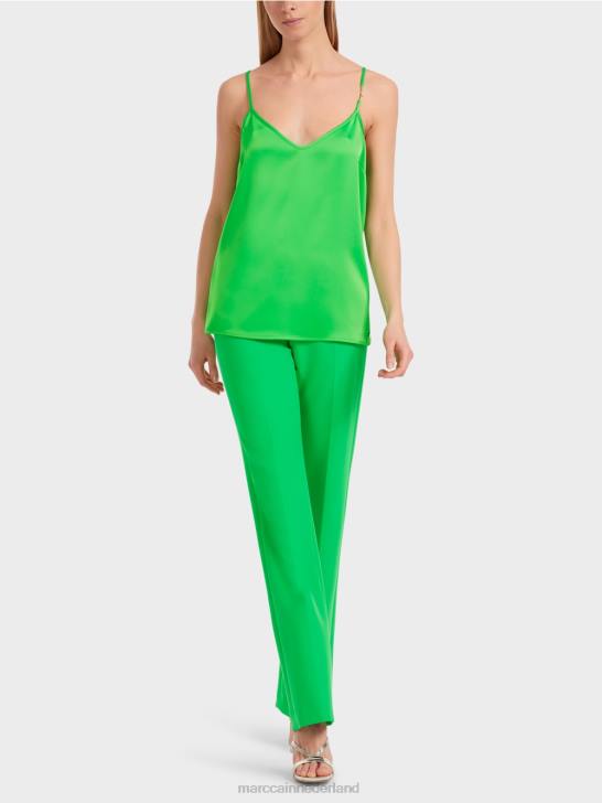 kleding donker appelgroen 464J1246 top met dunne ketting Marc Cain