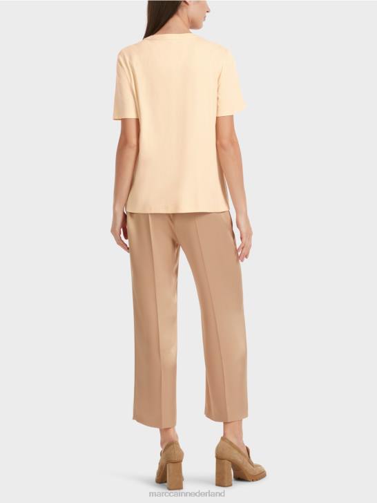 kleding donkere crème 464J1276 t-shirt met pailletten Marc Cain