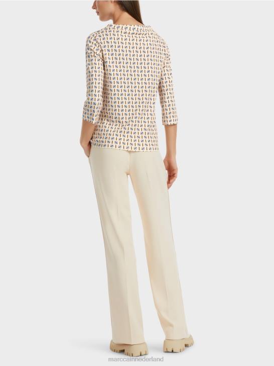 kleding donkere crème 464J1280 t-shirt met grafisch ontwerp Marc Cain