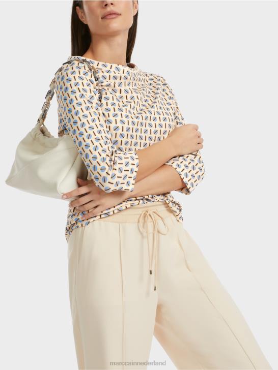 kleding donkere crème 464J1280 t-shirt met grafisch ontwerp Marc Cain