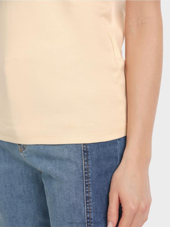 kleding donkere crème 464J1282 t-shirt met rolkraag Marc Cain