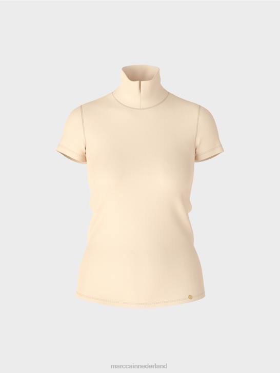 kleding donkere crème 464J1329 T-shirt met hoge hals Marc Cain