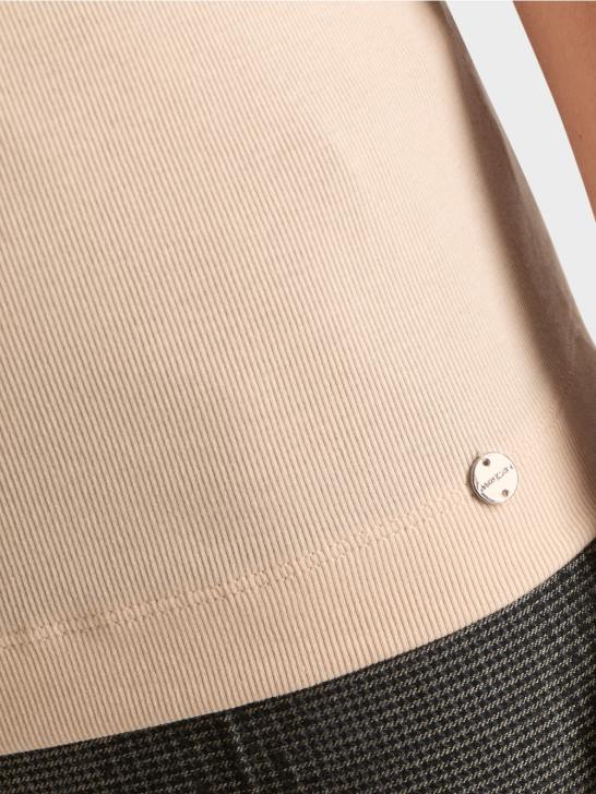 kleding donkere crème 464J1339 t-shirt met lengte mouwen Marc Cain