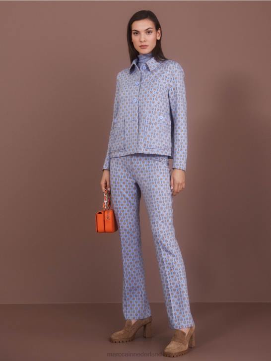 kleding donkere zomerhemel 464J1277 nauwsluitend T-shirt met rolkraag Marc Cain