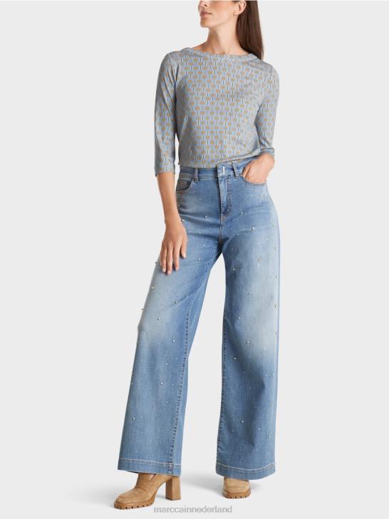 kleding donkere zomerhemel 464J1281 t-shirt met grafisch ontwerp Marc Cain