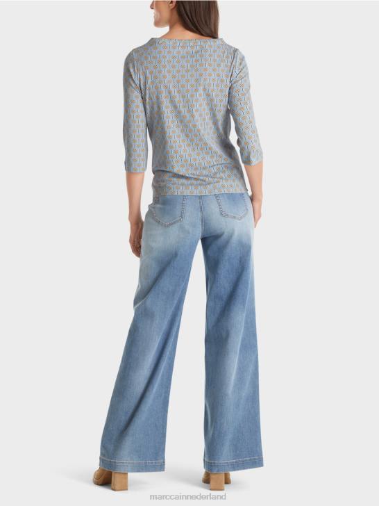 kleding donkere zomerhemel 464J1281 t-shirt met grafisch ontwerp Marc Cain