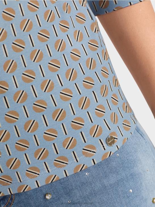 kleding donkere zomerhemel 464J1281 t-shirt met grafisch ontwerp Marc Cain