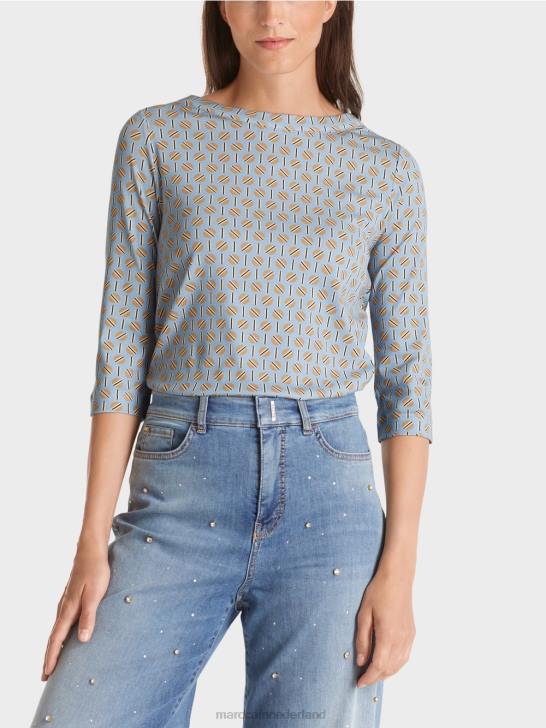 kleding donkere zomerhemel 464J1281 t-shirt met grafisch ontwerp Marc Cain