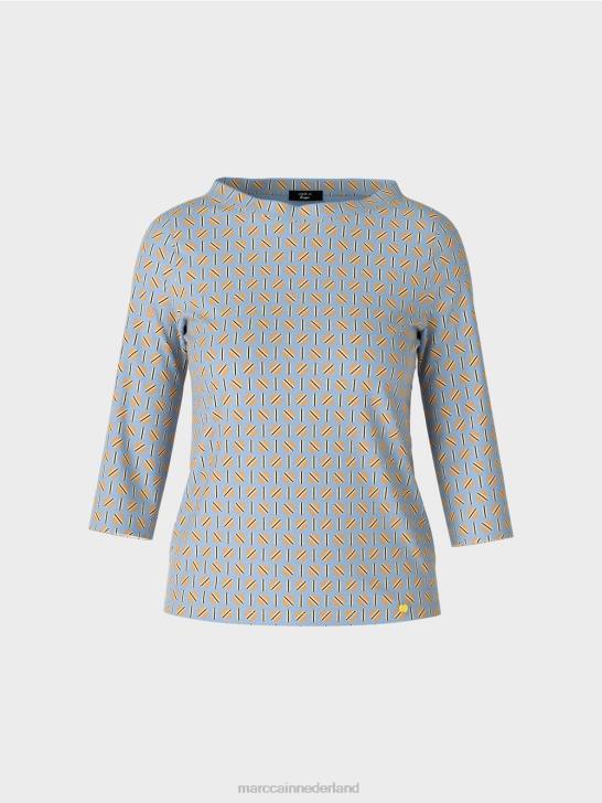 kleding donkere zomerhemel 464J1281 t-shirt met grafisch ontwerp Marc Cain