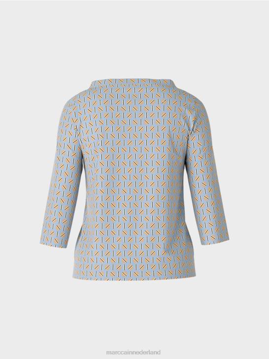 kleding donkere zomerhemel 464J1281 t-shirt met grafisch ontwerp Marc Cain