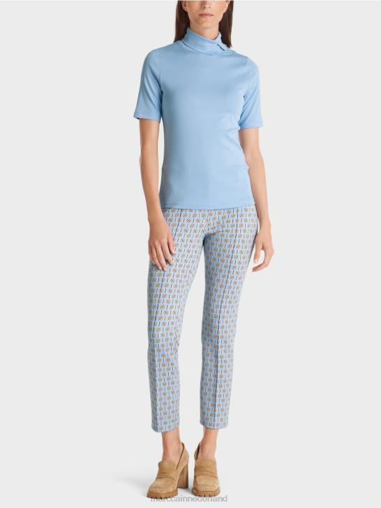 kleding donkere zomerhemel 464J1283 t-shirt met rolkraag Marc Cain