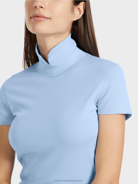 kleding donkere zomerhemel 464J1334 T-shirt met hoge hals Marc Cain