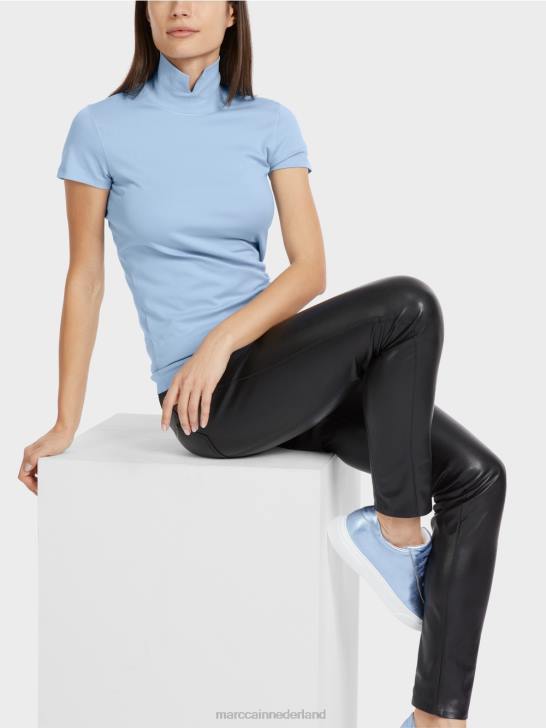 kleding donkere zomerhemel 464J1334 T-shirt met hoge hals Marc Cain