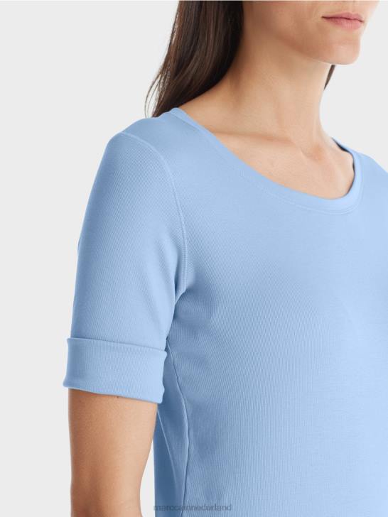 kleding donkere zomerhemel 464J1335 t-shirt met lengte mouwen Marc Cain