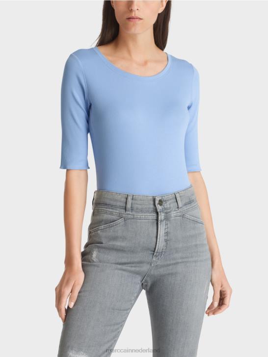 kleding donkere zomerhemel 464J1335 t-shirt met lengte mouwen Marc Cain