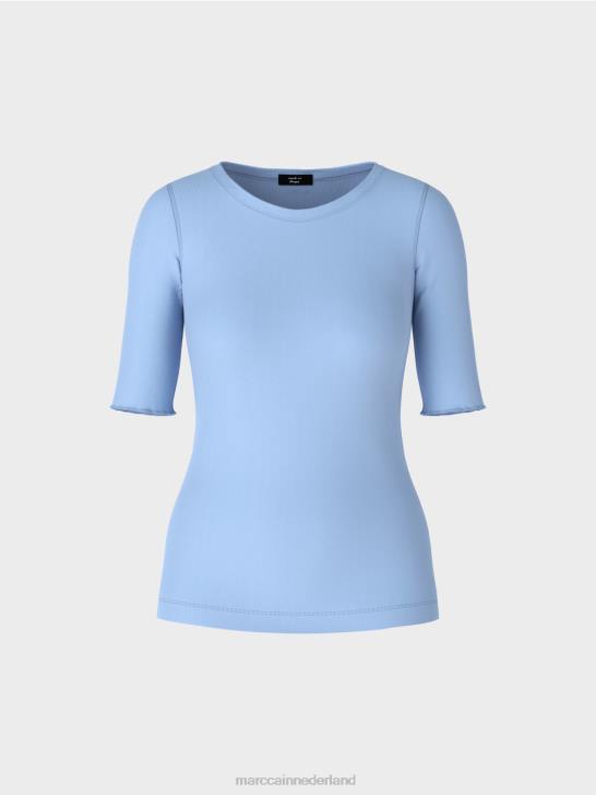 kleding donkere zomerhemel 464J1335 t-shirt met lengte mouwen Marc Cain
