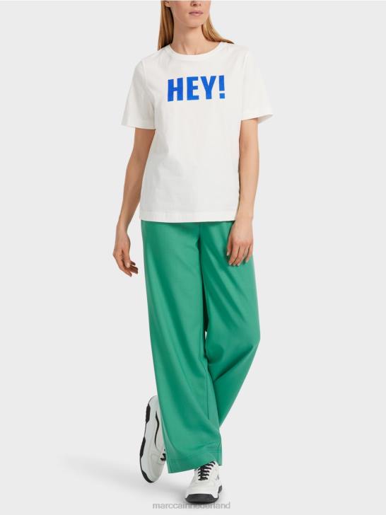 kleding gebroken wit 464J1229 \"rethink Together\" t-shirt met glitters Marc Cain