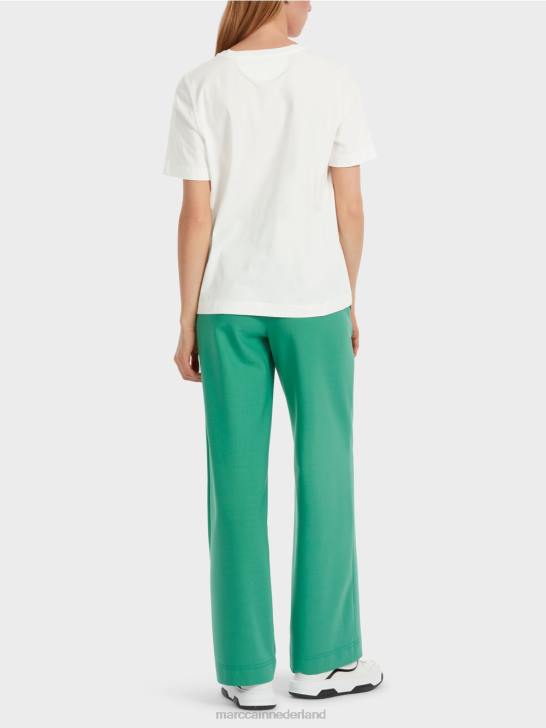 kleding gebroken wit 464J1229 \"rethink Together\" t-shirt met glitters Marc Cain