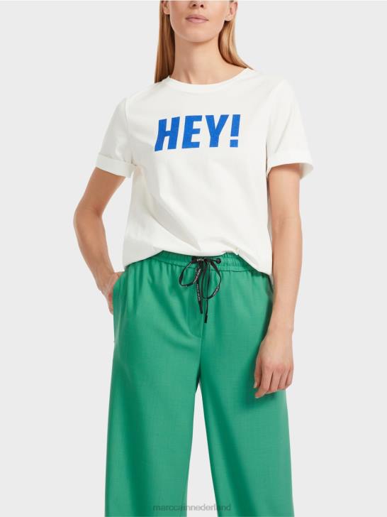 kleding gebroken wit 464J1229 \"rethink Together\" t-shirt met glitters Marc Cain