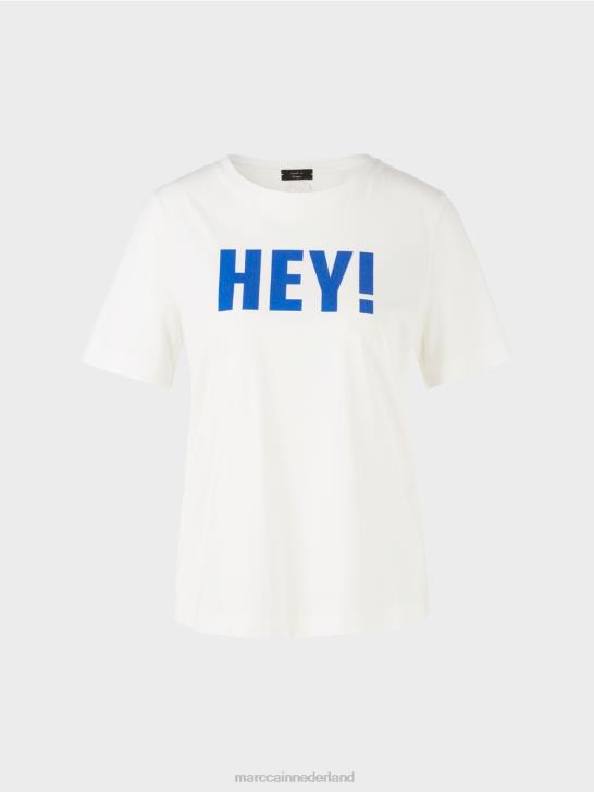 kleding gebroken wit 464J1229 \"rethink Together\" t-shirt met glitters Marc Cain