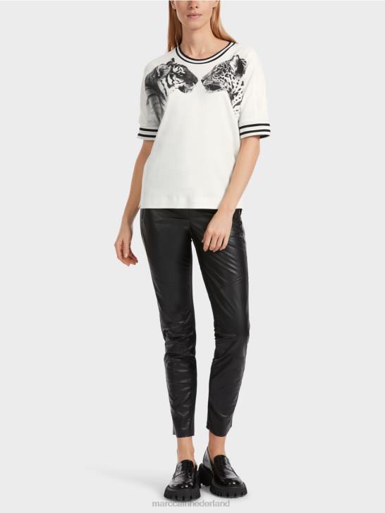 kleding gebroken wit 464J1264 t-shirt met kimonomouwen Marc Cain