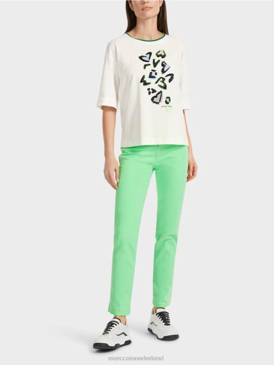 kleding gebroken wit 464J1294 "heroverweeg samen" t-shirt Marc Cain