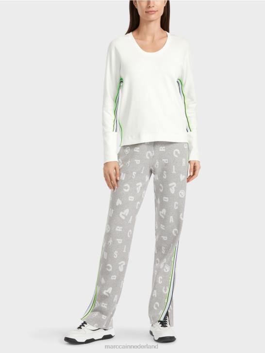 kleding gebroken wit 464J1298 kimono-vormig t-shirt Marc Cain