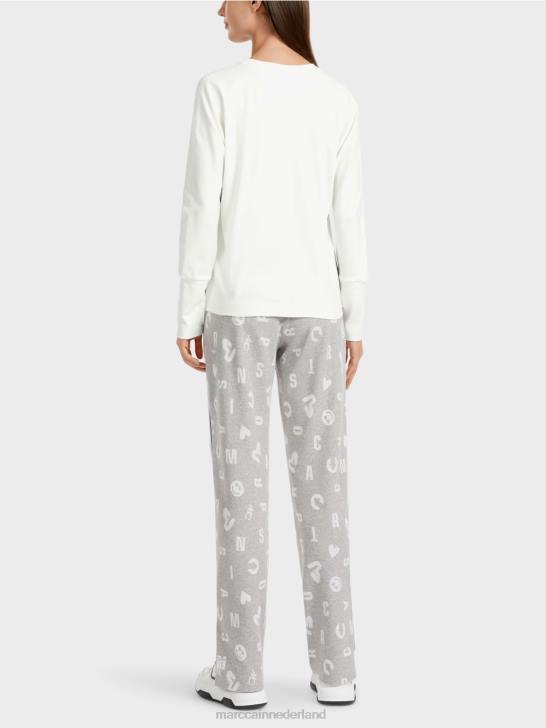 kleding gebroken wit 464J1298 kimono-vormig t-shirt Marc Cain