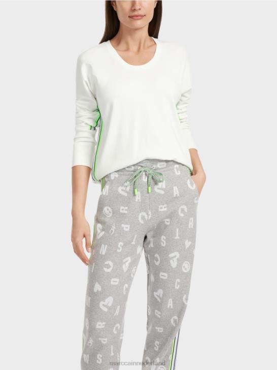 kleding gebroken wit 464J1298 kimono-vormig t-shirt Marc Cain