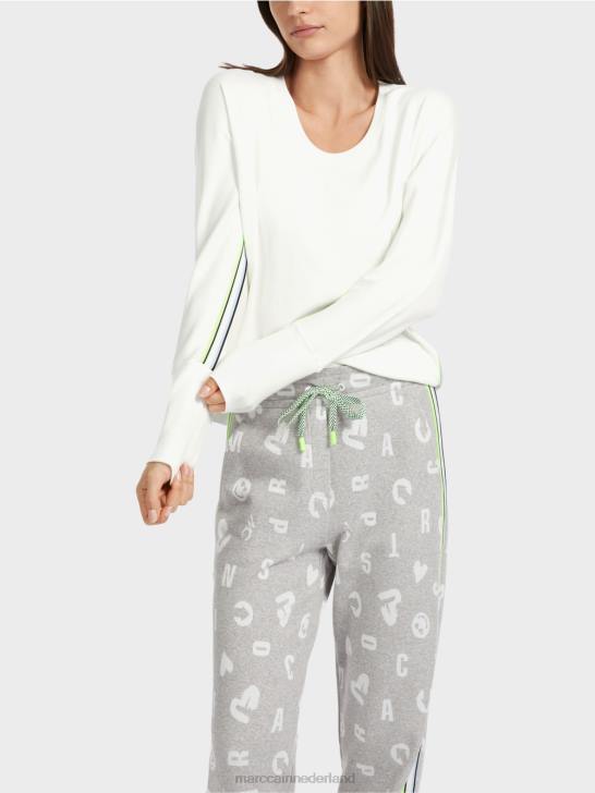 kleding gebroken wit 464J1298 kimono-vormig t-shirt Marc Cain