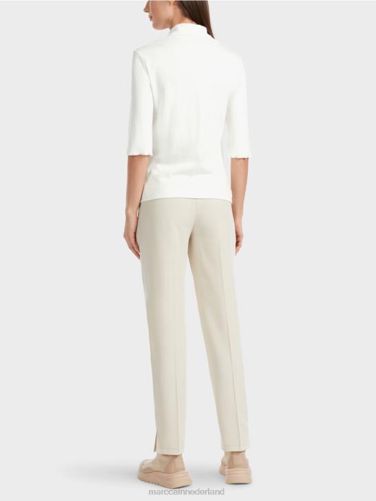 kleding gebroken wit 464J1300 t-shirt met 3/4 mouwen Marc Cain