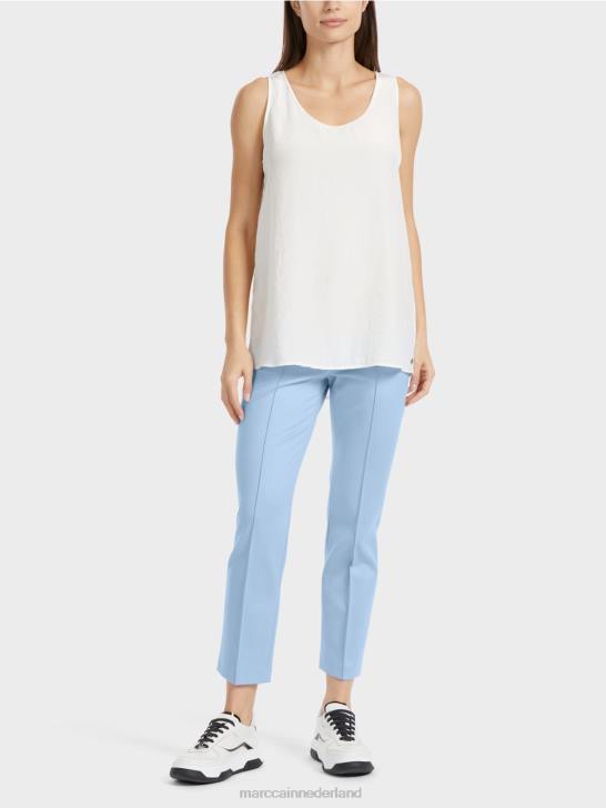 kleding gebroken wit 464J1344 lichtgewicht mouwloos topje Marc Cain